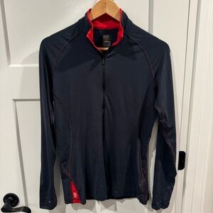 NWOT Icebreaker GT 200 Technical Base Layer Charcoal Gray Red Mens Outdoor Sz M